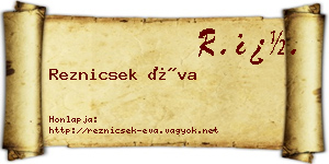 Reznicsek Éva névjegykártya